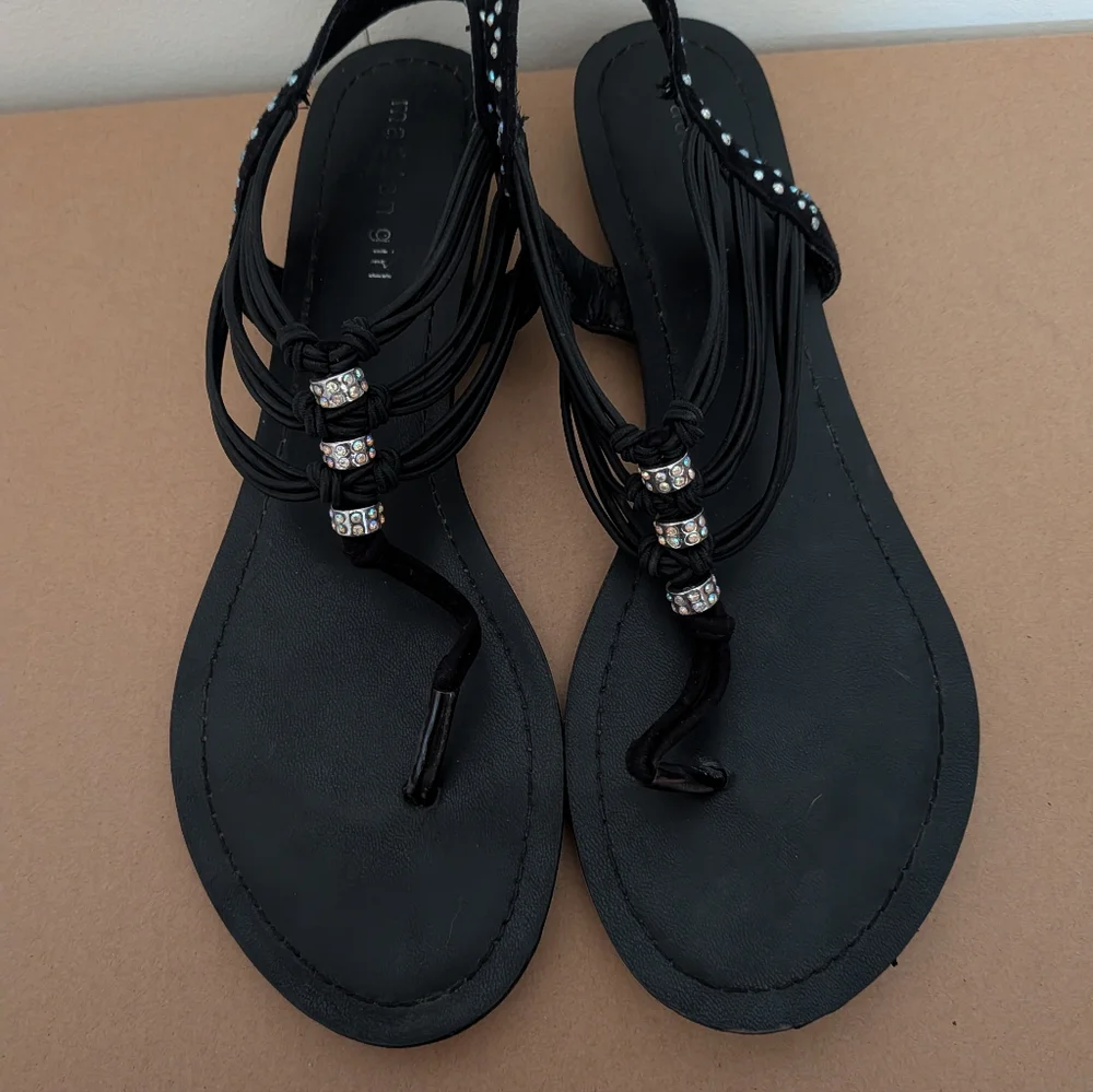 Madden Girl Black Sequin Sandals - Picture 10 of 11